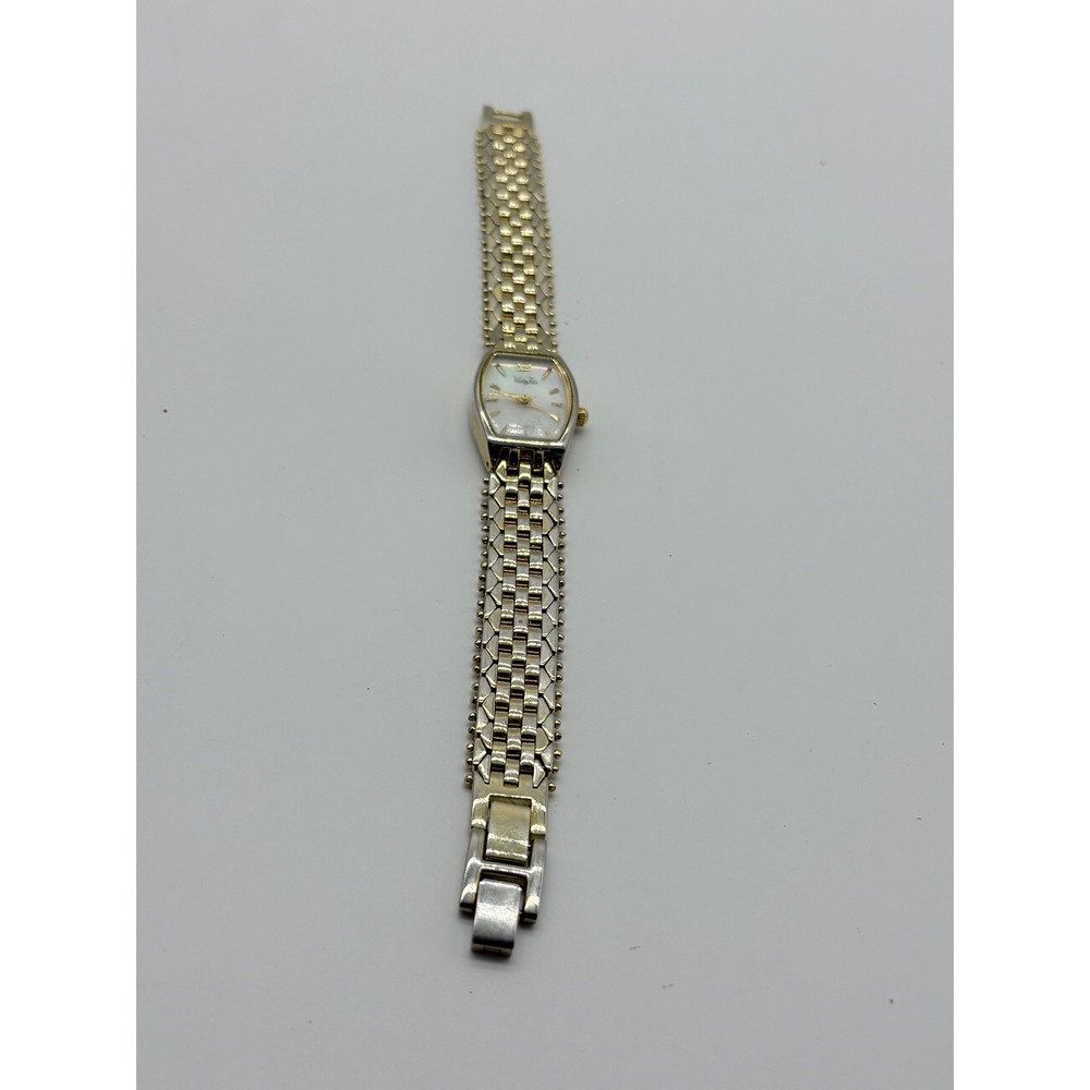 Vanity Fair Womens Two Tone Mother of Pearl Dial Quartz Watch Needs Battery